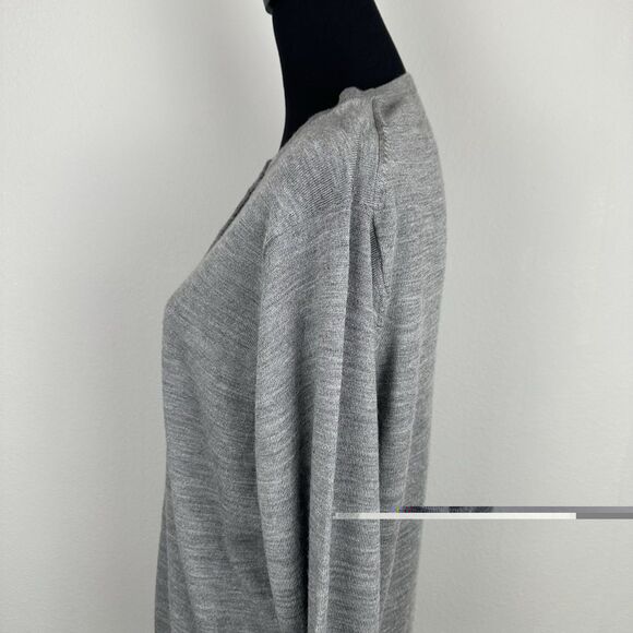 Muji Cardigan Womens Extra Large Grey 100% Wool Washable Japan Minimalist Casual - Picture 5 of 13
